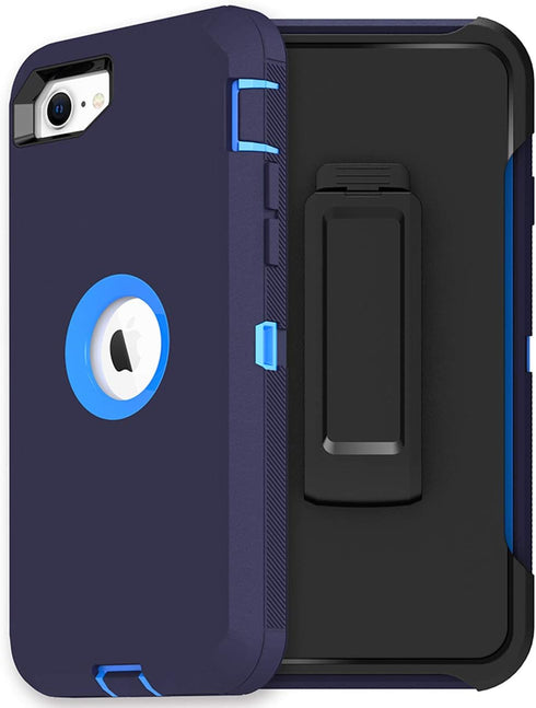 MXX Case Designed for iPhone SE 2020/SE 2022 - Heavy Duty Protective Case with Screen Protector and Belt Clip