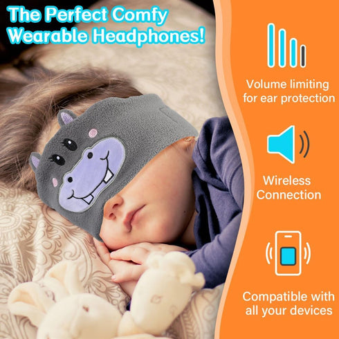 Kids Wireless Headphones, Over The Ear Headband Earphones for Children & Toddlers, Thin Speakers & Soft Fleece Headband