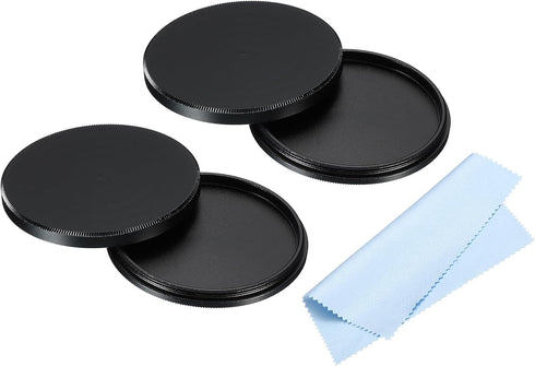 PATIKIL 46mm Lens Cap, 2pcs Universal Lens Filter Stack Cap with Cleaning Cloth for Photography Camera Filter