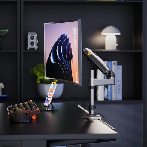 NB North Bayou Monitor Desk Mount Long Arm for Monitors 4.4 to 19.8lbs, Ultra Wide Full Motion