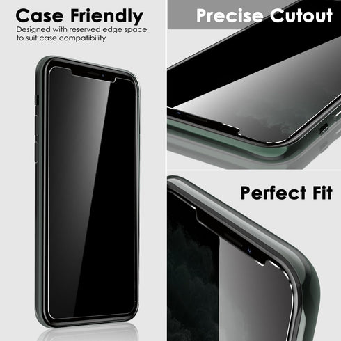 MICHETT CTREEY Anti-Scratch Tempered Glass Screen Protector for iPhone XS Max 2018 (16.5 inch, Black)