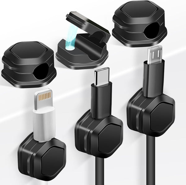 Magnetic Cord Organizer for Desk - Magnetic Cable Clips for Phone Charger, Computer, Home, Office, Car