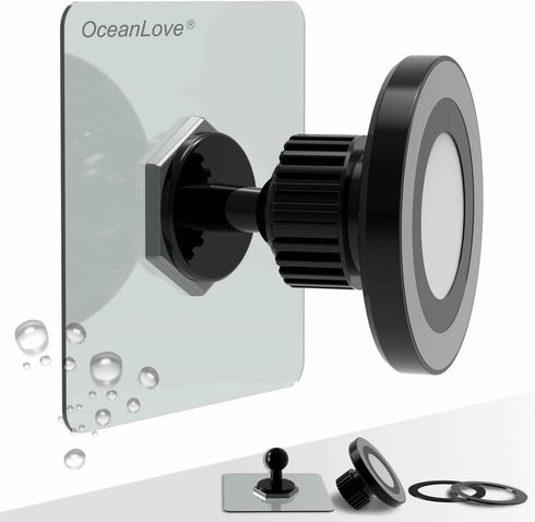 Magnetic Phone Holder for MagSafe Wall Mount, Waterproof, Self-Adhesive, Rotatable Ball, Compatible with iPhone 15/14/13