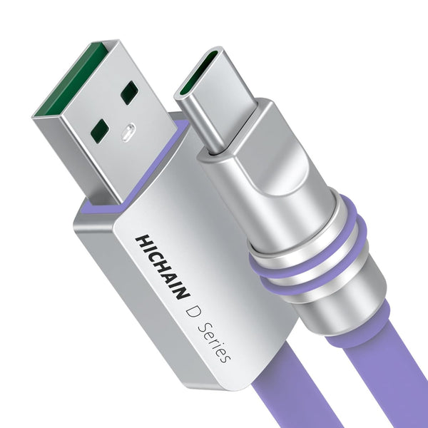 4 ft Purple USB to USB C Charger Cable, Fast Charging Type C Chubby Cord for Phone Samsung Galaxy Pixel PS5 WH-ACP4