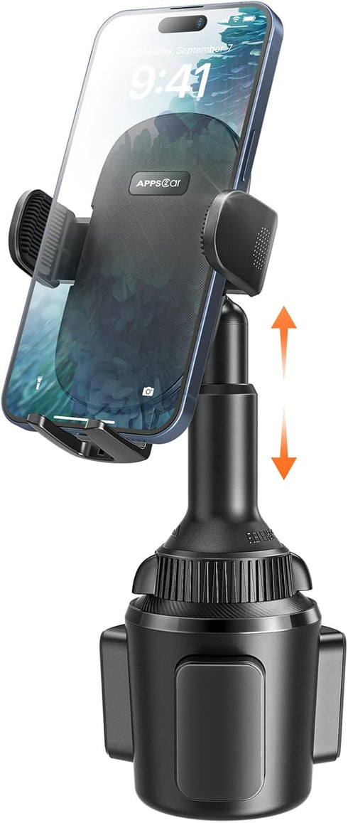 APPS2Car Universal Car Cup Phone Holder with Quick Extension Long Arm, 360 Degree Swivel for All Smartphones