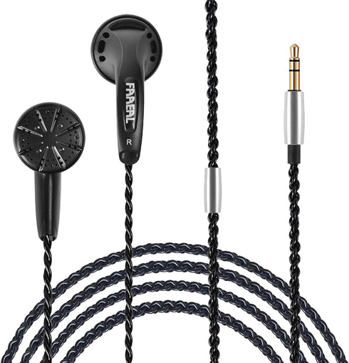 Wired Earphone Snow-Lotus 1.0 in Ear Earphones - 64 Ohm Clear Detailed Balanced Sound Flat Head Earbuds, HD Bass Driven