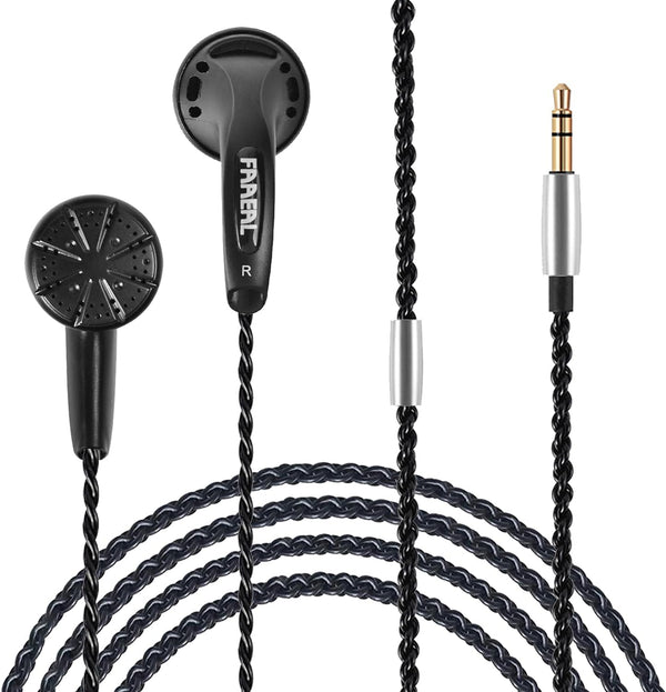 Wired Earphone Snow-Lotus 1.0 in Ear Earphones - 64 Ohm Clear Detailed Balanced Sound Flat Head Earbuds, HD Bass Driven