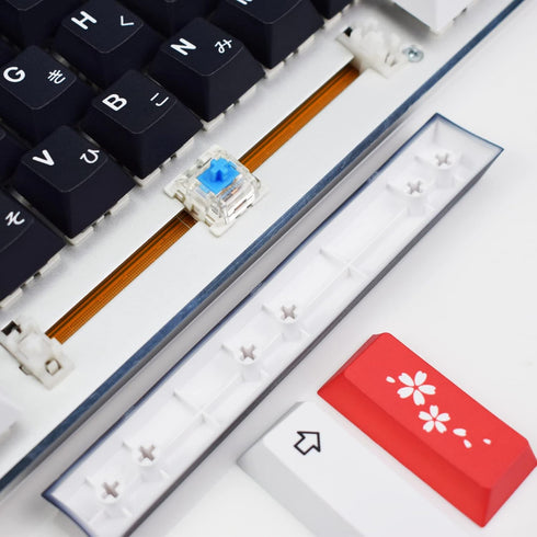 MOLGRIA Black and White Keycaps, 129 Set SuMi PBT Cherry Profile, Custom Japanese Font Keycaps for Gateron Kailh Cherry