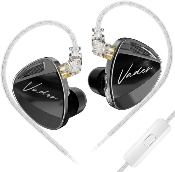 KZ Vader Triple Driver HIFI IEM Music Earphone, Wired Sport Earbud Headphones with 4 Tuning Levels, Balanced Version,