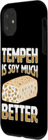 Tempeh Tofu Soy Bean Vegan Vegetarian Veggie 11 Tempeh Eater Food Lover Design For Veggie Fans Case for iPhone