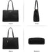 LOVEVOOK 15.6 Inch Laptop Tote Bag for Women Waterproof Leather Computer Bags Business Office Work Briefcase Black