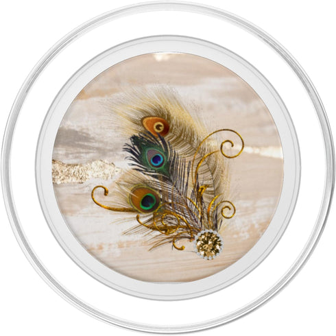 SillyMe Peacock Feathers Gold Collapsible PopSockets PopGrip for MagSafe