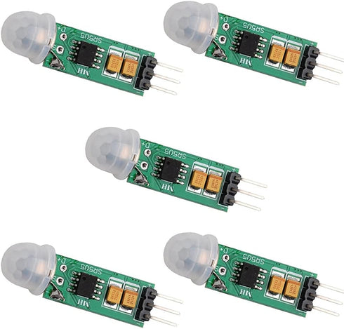 HC-SR505 Mini Infrared PIR Motion Sensor, Micro IR Pyroelectric Human Movement Detector Module, Pack of 5
