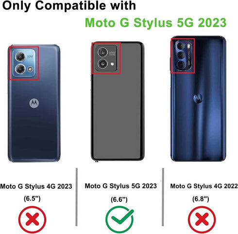 Designed for Motorola Moto G Stylus 5G 2023 Case 2 in 1 Gift Militay Grade Drop Protective Cover Shockproof Case for Moto G Stylus 5G 2023 Phone Case for Women Men Boy Girl (Black+Black)