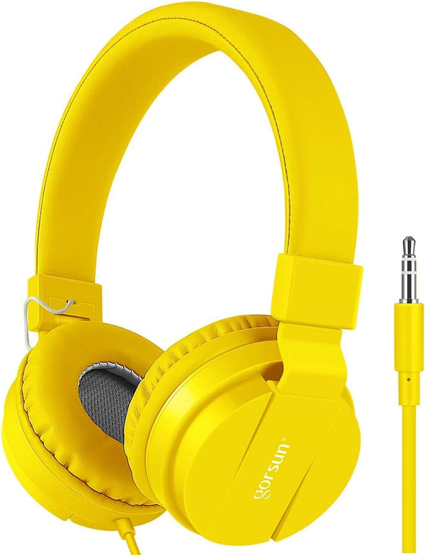 gorsun Kids Headphones, Lightweight Stereo Wired Toddler Headset with Adjustable Headband for Smartphones, Computer,