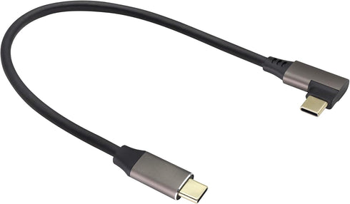 90 Degree USB 3.1 Type C Male Extension Cable 60W & 3A, Right Angled, 0.3M, 2-Pack for Laptop, Tablet & Mobile.