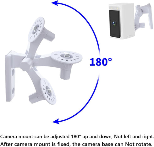 Camera Wall Mount Compatible with Wyze Battery Cam Pro, Camera Corner Mounting Bracket 180 Adjustable Security Camera Ceiling Mount for Drill Installation, 2 Pack, White