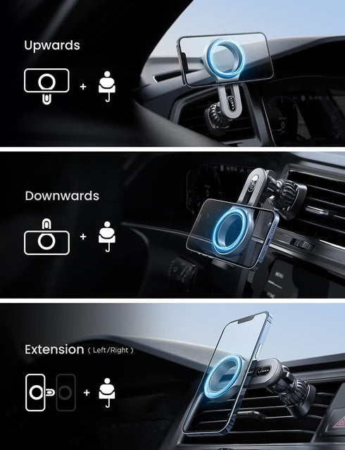 LISEN for MagSafe Car Mount, 360° Magnetic Phone Holder for iPhone 15 14 Pro Plus Max Mini, Easily Install Car