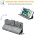 UEEBAI Luxury PU Leather Wallet Flip Cover Case for iPhone SE 2022/7/8/SE 2020 - Grey, Magnetic Stand Folio Protection