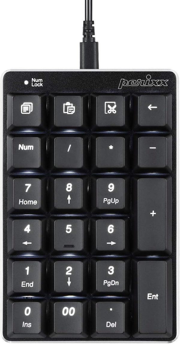 Perixx PERIPAD-303B, Backlit Mechanical Numeric Keypad, USB Office Shortcut Keys, Full Size 22 Keys