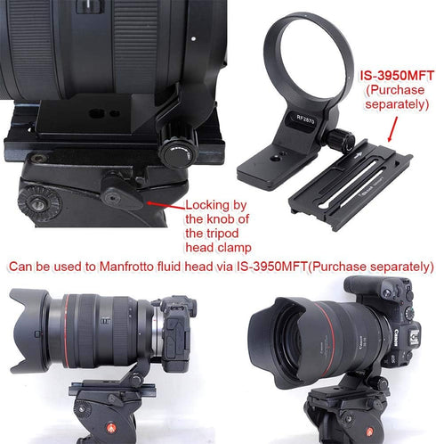 iShoot 74.5mm Metal Tripod Mount Ring Lens Collar, Compatible with Canon RF 28-70mm f/2L USM, Arca-Swiss Fit