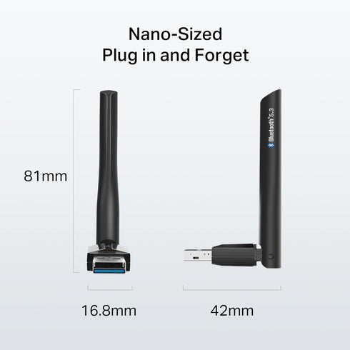 TP-Link 5.3 11/10/8.1/7 (UB500 USB Bluetooth Adapter for PC, Bluetooth Long Range Receiver, Plug and Play, Adjustable