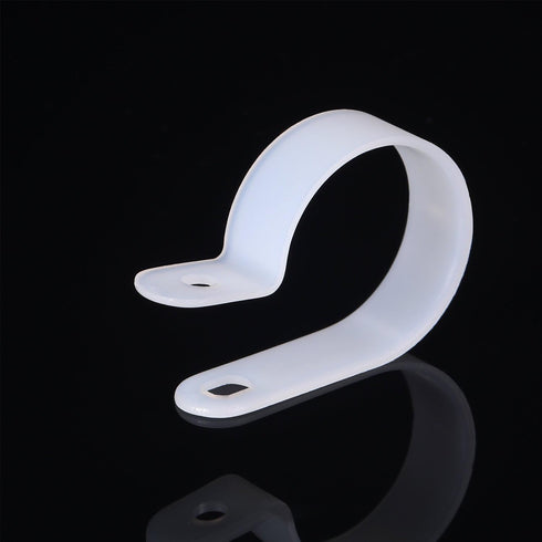 Hicarer 50 Pack R-Type Cable Clip Wire Clamp, Nylon Fastener Clips with Screws for Wire Management