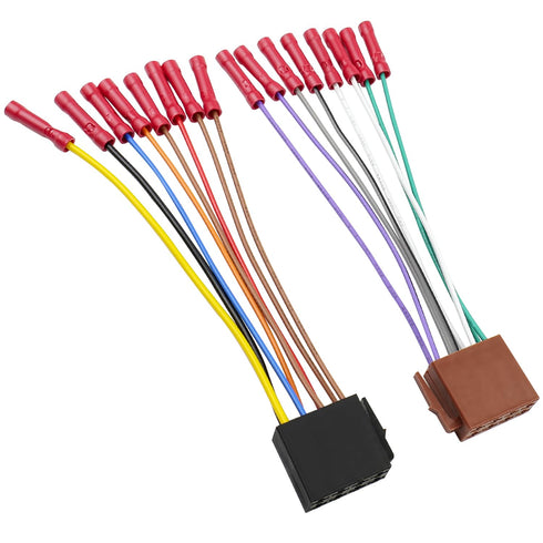 ISO Stereo Wiring Harness Kit with 16Pin Power Speaker Adapter, Car Radio Wire Harness Butt Connector