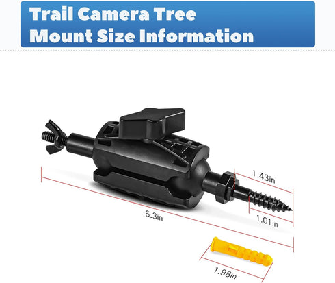 Adjustable Trail Camera Tree Mount, Outdoor Mounting Bracket Holder with Double 360 Swivel Tilt Ball Joints