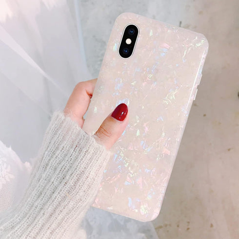 J.west iPhone Xs Max Case, Luxury Opal Sparkle Bling Design, Crystal Clear Soft TPU Silicone Cover for Girls
