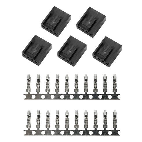Maxmoral 5PCS PWN Plastic Shell Computer Case Cooling Fan Female Plug Interface 4-pin Connector Kit