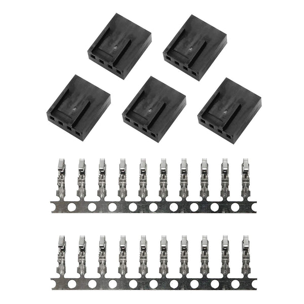 Maxmoral 5PCS PWN Plastic Shell Computer Case Cooling Fan Female Plug Interface 4-pin Connector Kit
