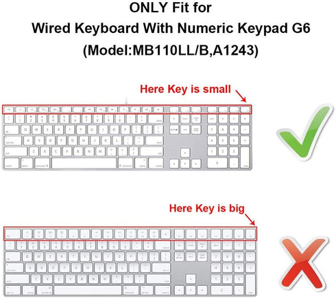 Ombre Grey Silicone Keyboard Skin Cover for iMac Wired USB Full Size Keyboard A1243 (G6 MB110LL/B, MB110LL/A)