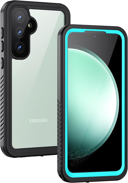 Lanhiem IP68 Waterproof Case for Samsung Galaxy S23 FE, Dustproof, Built-in Screen Protector, Heavy Duty, Blue/Clear