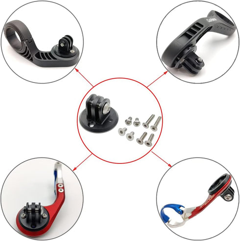 Mount Combo Adapter for Garmin Edge, Compatible with Camera or Headlight, Quick Release Out-Front Mount