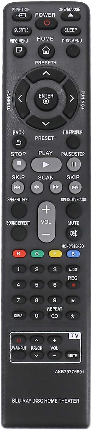 Blu-ray Remote Compatible with LG Home Theater, AKB73775801, AKB73775821, AKB73775813, AKB73775819