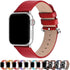 Fullmosa Leather Bands Compatible with Apple Watch Band 38mm-49mm, Women Men, Red/Silver