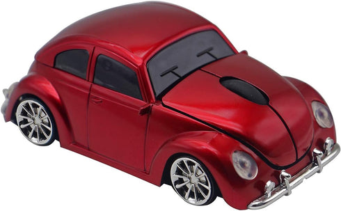 Wireless Sports Car Mouse, 3D Optical Mouse for Desktop Laptop PC, Computer Mice for JKC (Red)