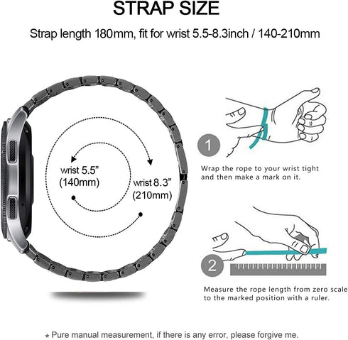 Bands Compatible with Samsung Galaxy Watch 3 (45mm), 22mm Full Rhinestone Diamond Stainless Metal Strap for Women Men