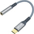USB-C to 3.5mm Audio Adapter, Braided Dongle for Samsung Galaxy S22, S21, S20, Pixel 7, Android Phones, Laptops.