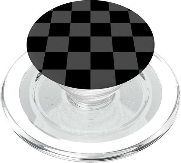 Cool black and gray checkerboard print for boy men Checkered Black and Grey Design Checker Print for Women Men PopSockets PopGrip