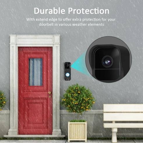 LEFXMOPHY Camera Case for Blink Video Doorbell, Black Silicone Waterproof Protective Skin