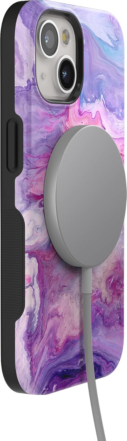 Casely iPhone 15 Case | Tie Dying Over You Purple Marble | Bold Case | Compatible with MagSafe