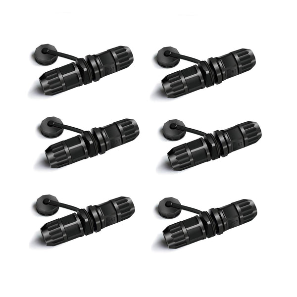 Waterproof RJ45 Connector, Female to Female Ethernet Coupler, IP68 Outdoor Adapter for CAT 6, 5, 5E, 7 (6-Pack)