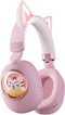 Pink Cat Ear Headphones for Kids, Cute Wireless Bluetooth Headphones for School, Noise Cancelling