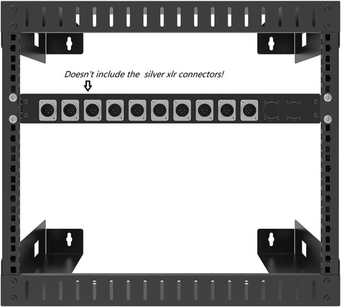 Jingchengmei 12 Port Hinged Patch Panel - 1U 19" Rack Mount D-Type Connectors, Black (H1U12D)
