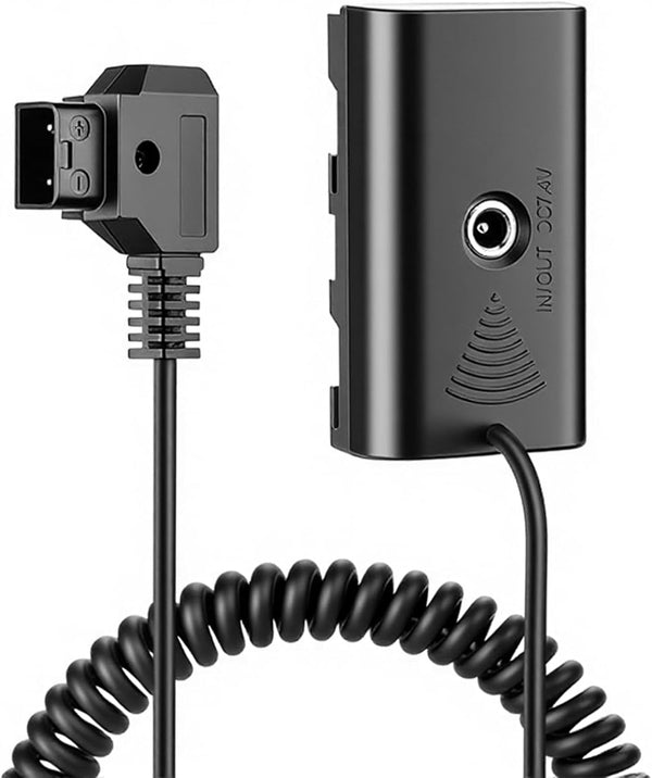 ZALUNERO D-Tap to NP-F970 Dummy Battery Coiled Power Cable Compatible with Sony NP-F550/770/570