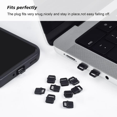 12PACK USB C Anti Dust Plug with Easy-Grip Tab for Samsung Galaxy S23-S20, Google Pixel 8, OnePlus, Laptop Dust Cover