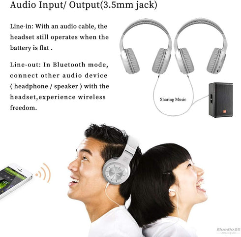 Bluedio V5.0 Bluetooth Headphones Over Ear, Wireless On-Ear Stereo Earphones with Noise Cancelling, Black