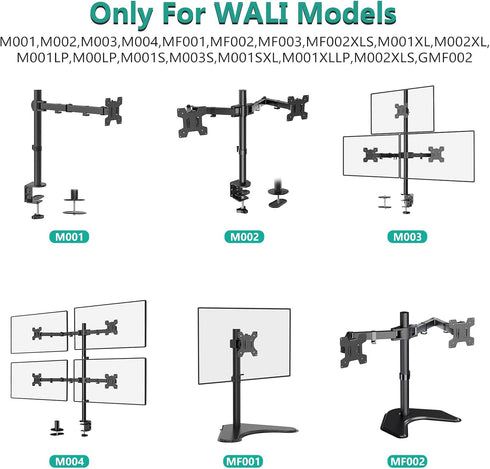 WALI Mounting Plate for Monitor Mounting System, Mounting Holes 75x75 mm and 100x100 mm (VES01), Black